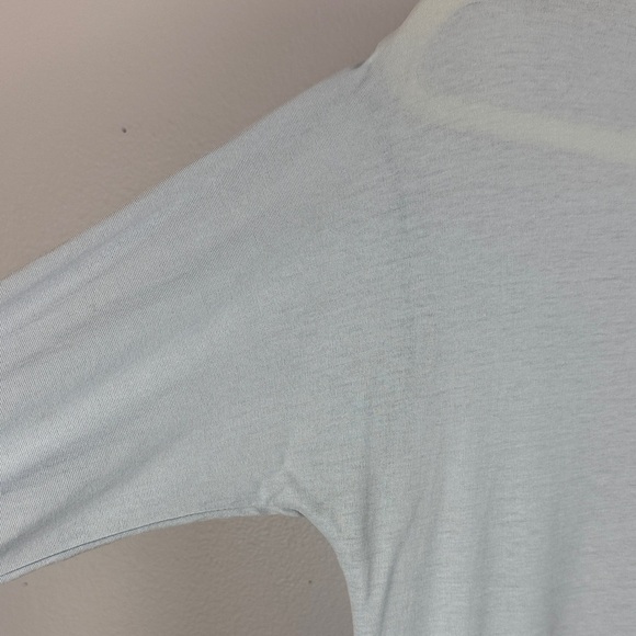 COS Soft Blue Semi Sheer Chic Minimalist Quiet Luxury 3/4 Sleeve XS Top - Picture 4 of 7